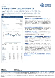 2022年业绩点评：代发业务客群显著增长，净息差保持平稳