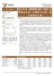 23Q1业绩预告点评:业绩同比大增,基本面拐点已现