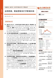 2022年年报&2023年一季报点评：业绩稳健，新能源板块打开新增长极