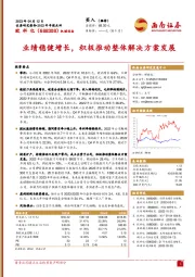 业绩稳健增长，积极推动整体解决方案发展