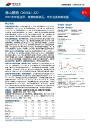 2022年年报点评:经营短期承压,车灯业务如期发展