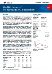 2022年收入同比增长33%，发布股份回购计划