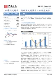 业绩快速增长，高研发巩固技术行业领先地位