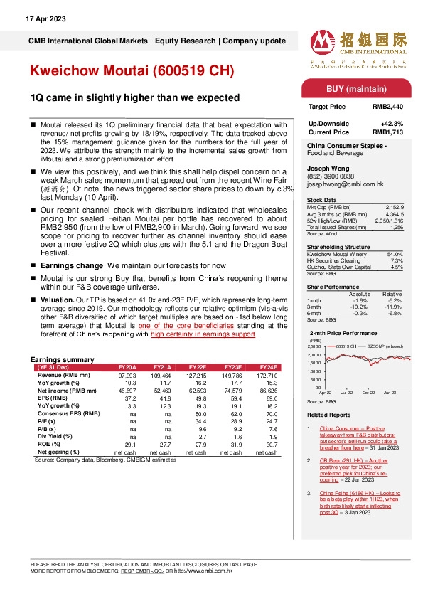 1Q came in slightly higher than we expected