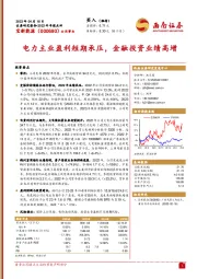 电力主业盈利短期承压，金融投资业绩高增