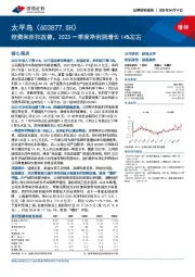 控费和折扣改善，2023一季度净利润增长14%左右