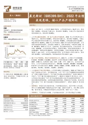 2022年业绩表现亮眼，核心产品产销两旺