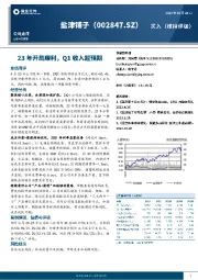 23年开局顺利，Q1收入超预期