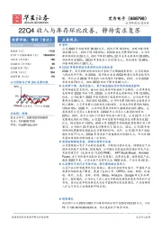 22Q4收入与库存环比改善，静待需求复苏