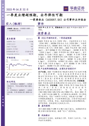公司事件点评报告：一季度业绩超预期，全年弹性可期