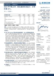 2022年年报点评：股权激励初显威力，归母同增41%。