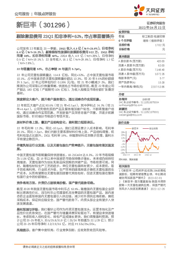 剔除激励费用23Q1扣非净利+62%，市占率显著提升