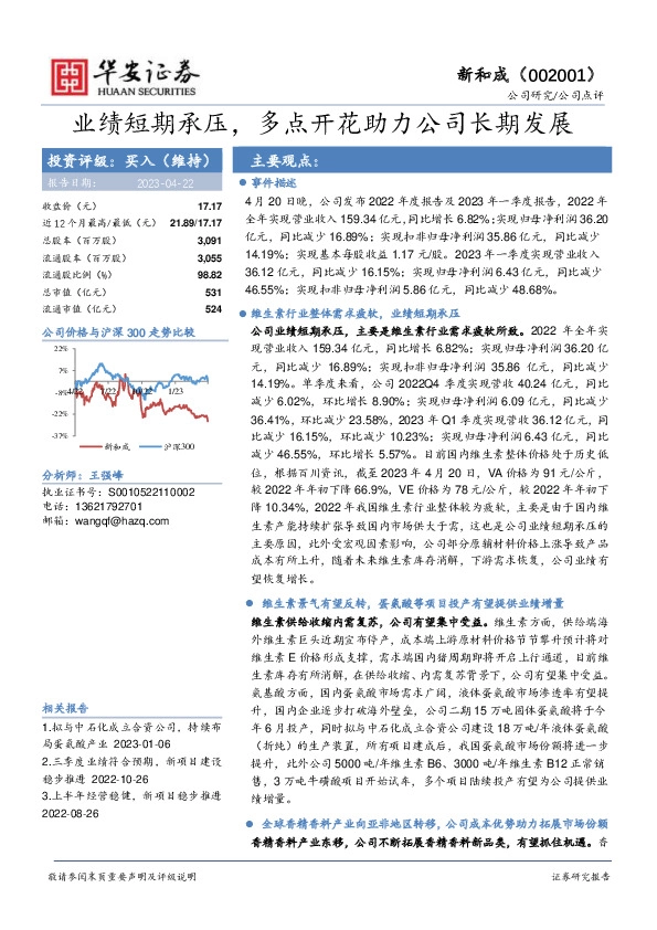 业绩短期承压，多点开花助力公司长期发展