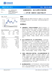 2022年报点评：业绩短期承压，Q4毛利率回升较明显