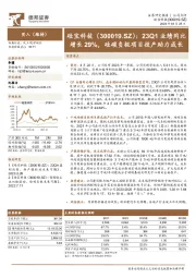 23Q1业绩同比增长29%,硅碳负极项目投产助力成长