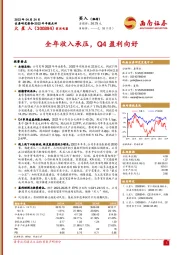 全年收入承压，Q4盈利向好