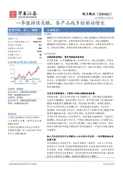 一季报持续亮眼，各产品线多轮驱动增长