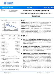 2022年年报及2023年一季报点评报告:业绩符合预期,动力和储能业务持续高增