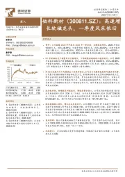 高速增长软磁龙头,一季度风采依旧