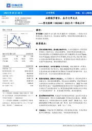 2023年一季报点评：业绩稳步增长，在手订单充足