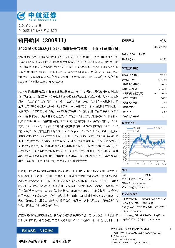 2022年报&2023Q1点评：新能源景气延续，开拓AI蓝海市场