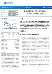 点评报告:Q1业绩显韧性,新项目保障成长性