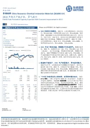 2022年瓶片产能扩张、景气提升