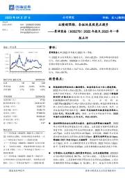 2022年报及2023年一季报点评：业绩超预期，各板块表现亮点颇多