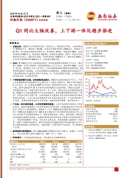 Q1同比大幅改善，上下游一体化稳步推进