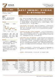 重回增长轨道,第二增长曲线稳步推进