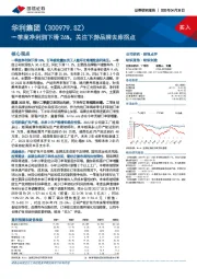 一季度净利润下滑26%，关注下游品牌去库拐点