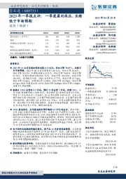 2023年一季报点评:一季度盈利承压,业绩低于市场预期