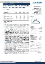 2022年报&2023一季报点评：2022业绩增长19.25%，特气表现亮眼贡献核心增量