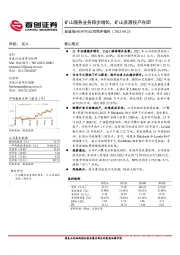 公司简评报告:矿山服务业务稳步增长,矿山资源投产在即