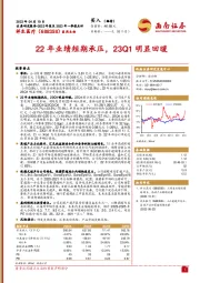 22年业绩短期承压，23Q1明显回暖