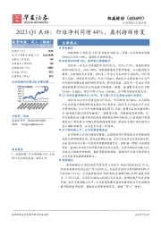 2023Q1点评：归母净利同增44%，盈利持续修复