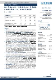 2022年报&2023一季报点评：2022年资源化产品收入高增73%，现金流大幅改善