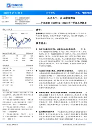2023年一季报点评报告:压力之下,Q1业绩超预期