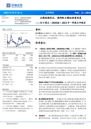 2023年一季报点评报告：业绩短期承压，期待配方颗粒销售恢复