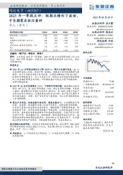 2023年一季报点评：短期业绩向下波动，中长期需求依旧看好