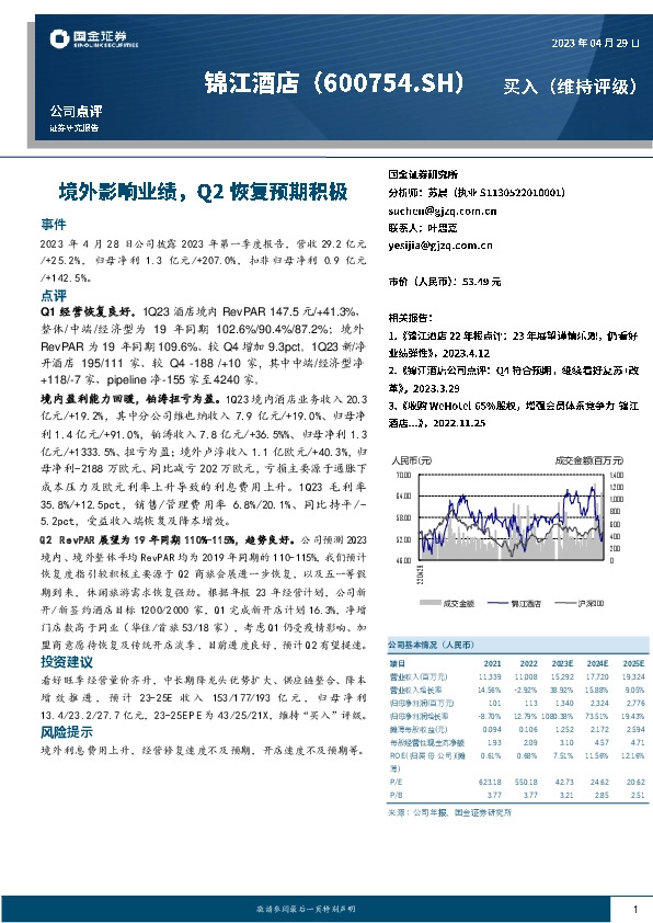 境外影响业绩，Q2恢复预期积极