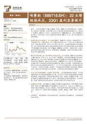 22业绩短期承压，23Q1盈利显著提升