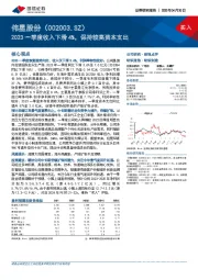 2023一季度收入下滑4%，保持较高资本支出