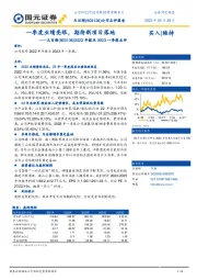 2022年报及2023一季报点评:一季度业绩亮眼,期待新项目落地
