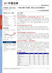 公司信息更新报告：一季度业绩不及预期，绿色公用业务持续发力