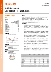 成本管控得当，Q1业绩彰显韧性