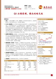 Q1业绩高增，精品战略见效