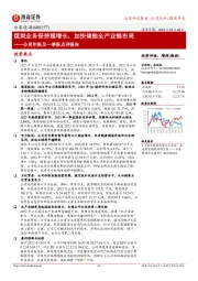 公司年报及一季报点评报告：煤炭业务保持稳增长，加快储能全产业链布局