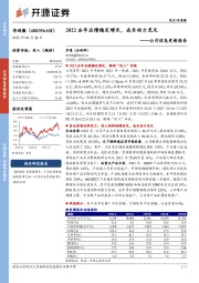 公司信息更新报告：2022年业绩稳定增长，成长动力充足