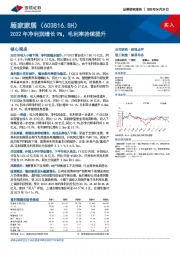 2022年净利润增长9%，毛利率持续提升